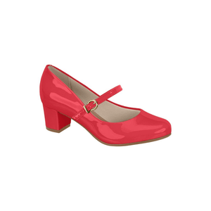 Sapato Beira Rio Boneca Feminina Salto Bloco 4777.475 Vermelho