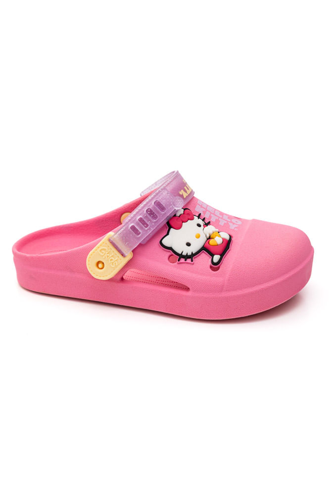 Sandália Grendene Babuche Infantil Hello Kitty Fun 23373-Br668 Rosa