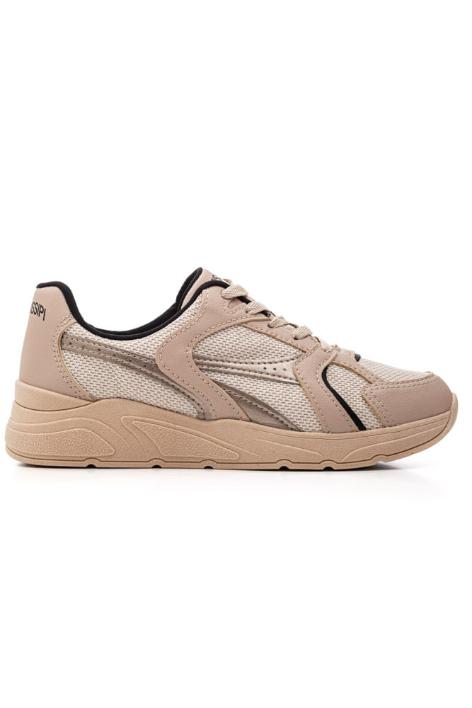 Tênis Casual Mississipi Jogging Feminino Mf591-02 Bege