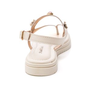 Sandália Pink Cats Rasteira Juvenil Menina V5601-01 Off-White