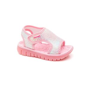Sandália Novopé Infantil Feminina Flat Sport Paetê 85001610-4571 Rosa