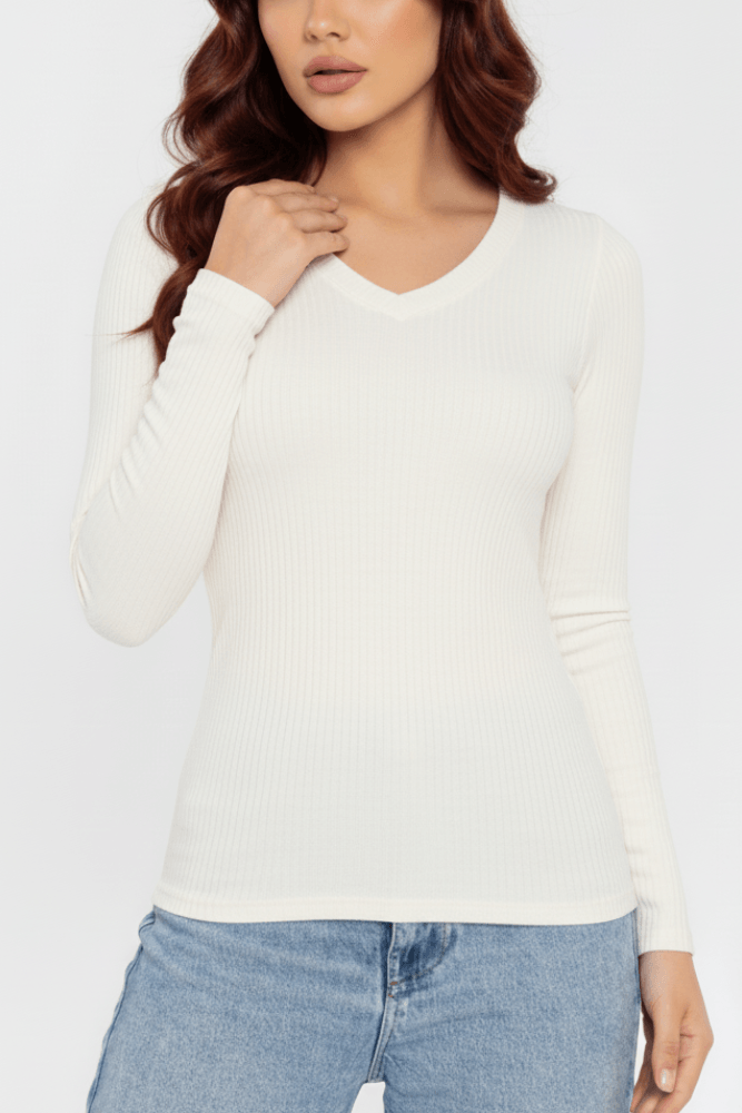 Blusa-Feminina-Cha-De-Mel-5058-Ribana-Gola-V-Off-White