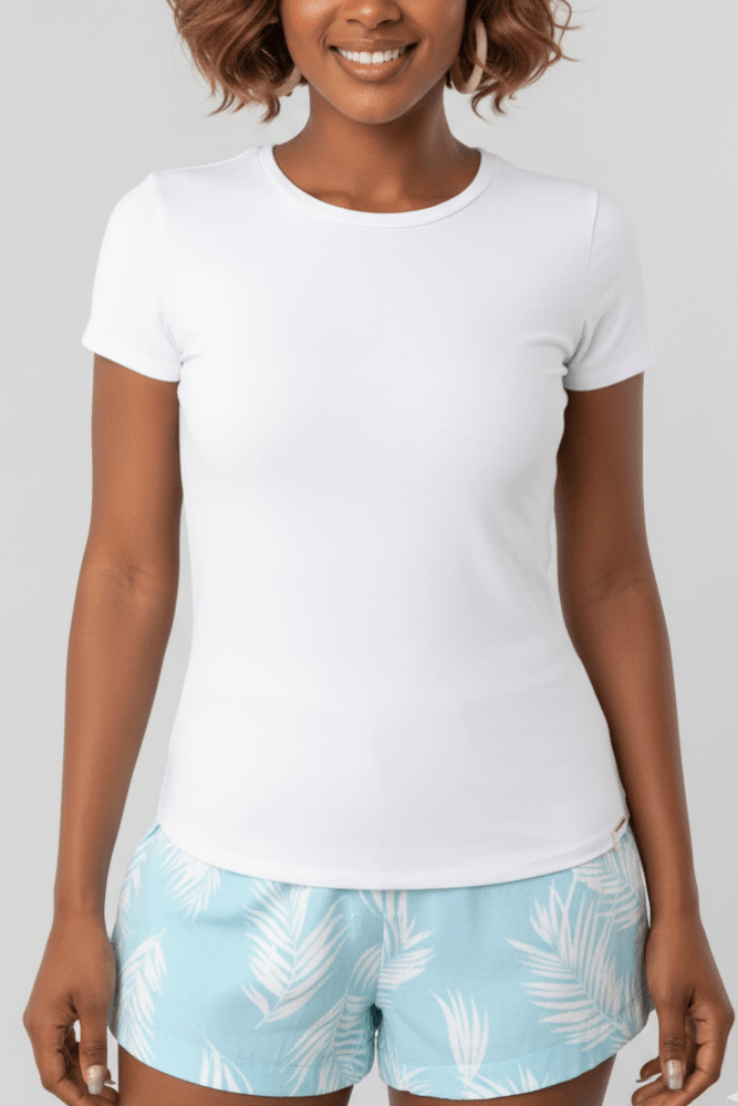 Blusa Lunender Cotton Feminina Manga Curta 00019 Branco