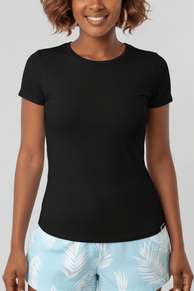Blusa Lunender Cotton Feminina Manga Curta 00019 Preto