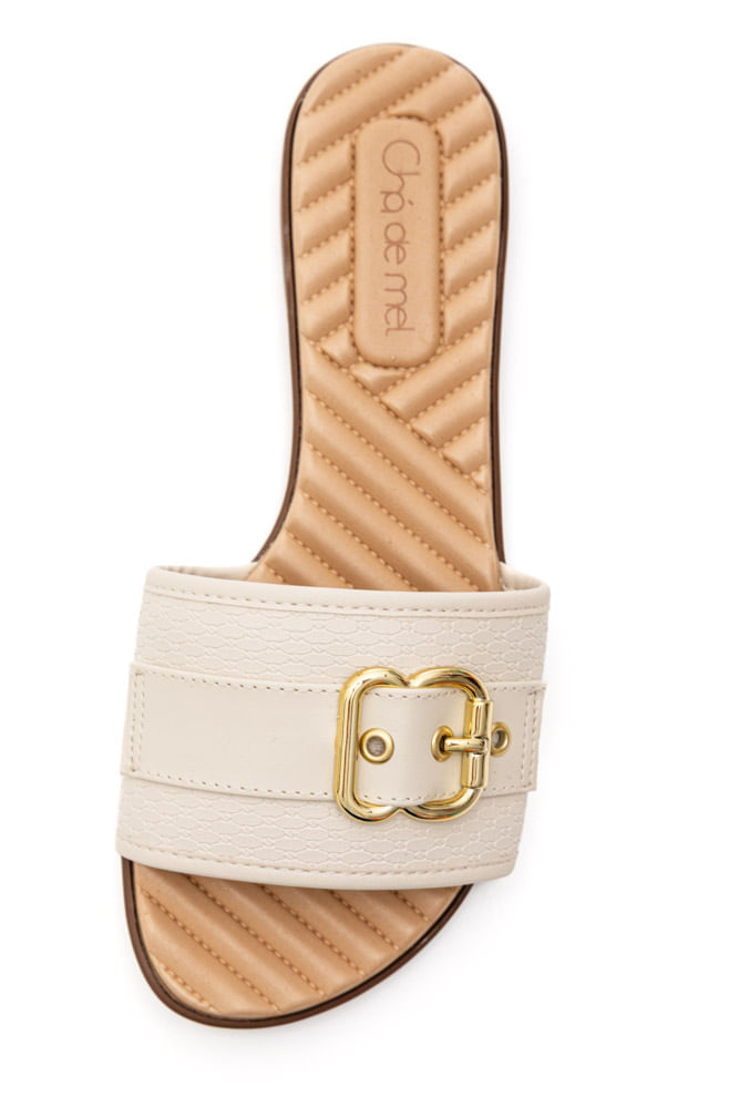 Chinelo Chá De Mel Rasteira Feminino Slide 8558.103.29897 Off-White