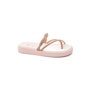 Chinelo Sua Cia Mini Papete Juvenil Menina Tiras Strass 9158.521 Rosa