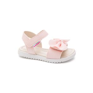 Sandália Novopé Rasteira Infantil Menina Velcro 31001002-127 Rosa