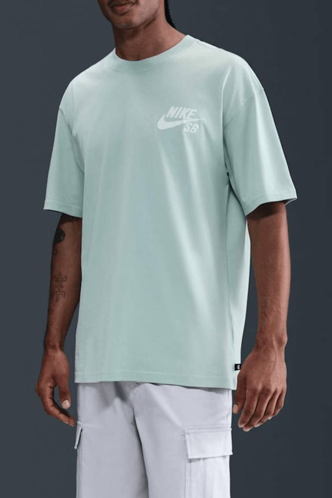 Camiseta Nike Sb Masculina Oversized Em Algodão Dc7817-384 Verde