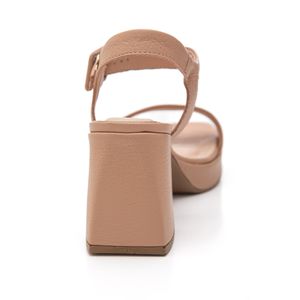 Sandália Bottero Salto Bloco Feminina Em Couro 356310 Nude