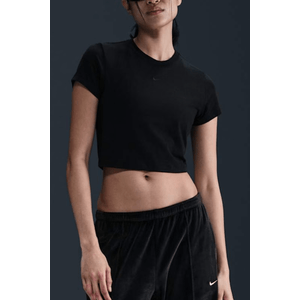 Camiseta Nike Sportswear Chill Knit Cropped Feminina Hf9538-010 Preto