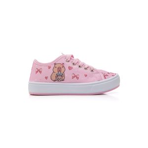 Tênis Ortobessa Casual Infantil Menina Com Cadarço 19-I/Caplaco Rosa