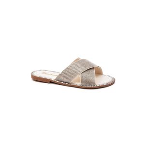 Chinelo Santinelli Rasteira Feminina Strass 1618-0 Off-White