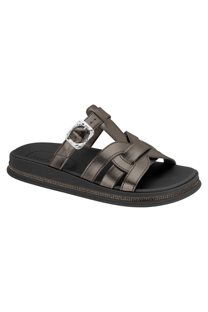 Chinelo Moleca Rasteiro Feminino Slide Fivela 5509.202 Chumbo