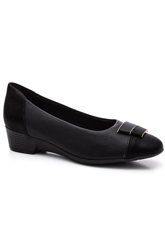 Sapato Piccadilly Anabela Feminino Em Napa 379004 Preto