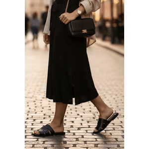 Chinelo Chá De Mel Feminino Em Napa 8558.104 Preto