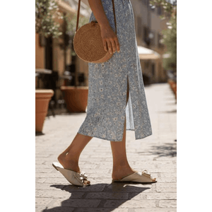 Chinelo Chá De Mel  Rasteira Feminina Laço 1107 Off-White