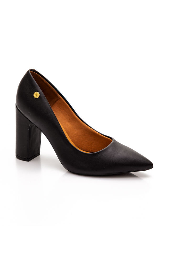 Sapato Scarpin Salto Bloco Feminino Vizzano Preto