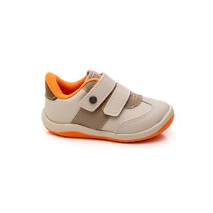 Tênis Kidy Colors Equilíbrio Bebê Menino Com Velcro 008-0650 Bege