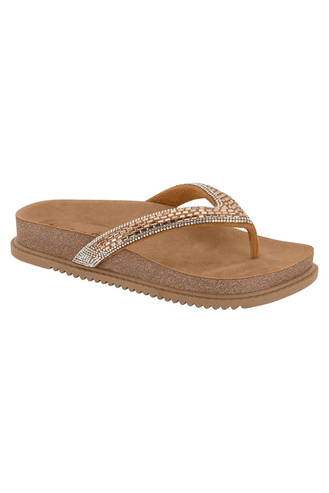 Chinelo Beira Rio Casual Feminino Flat 8524.108.28993 Caramelo