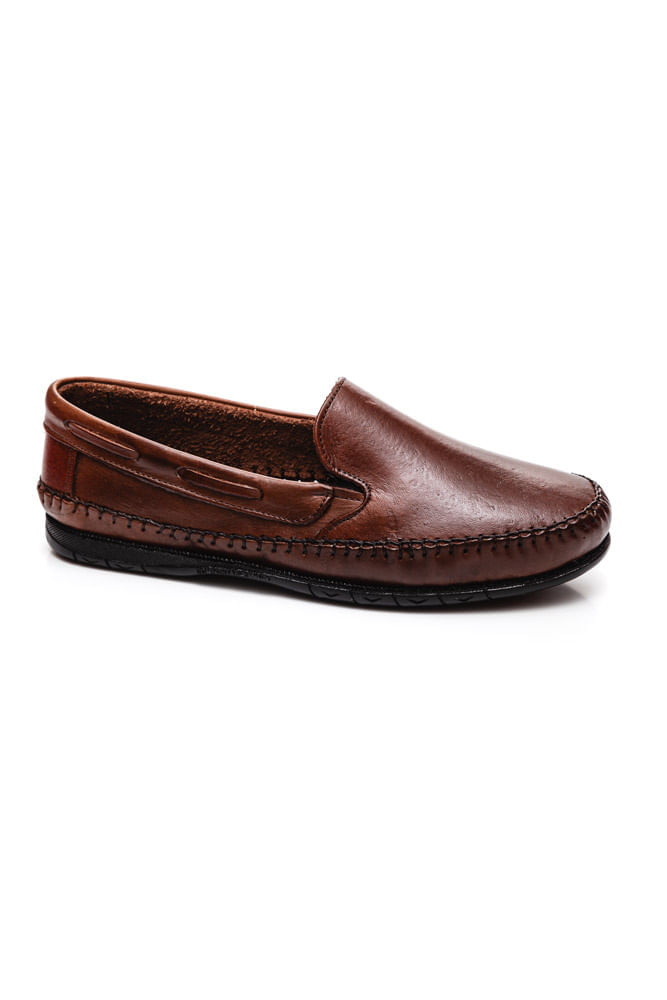 Sapato Serafim Mocassim Masculino Couro 400new Castanho