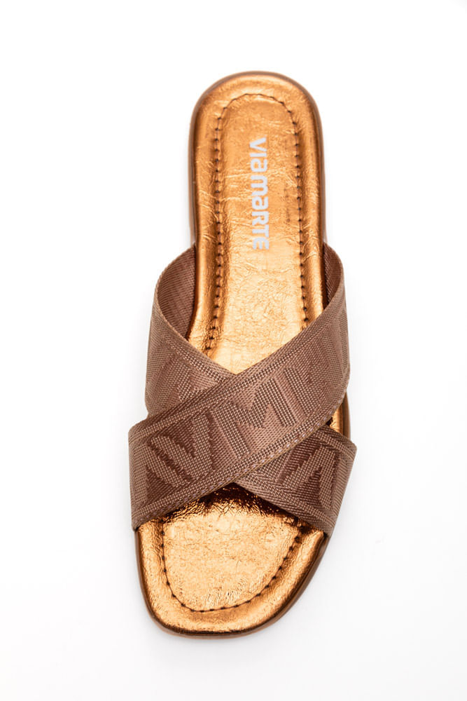 Chinelo Via Marte Rasteiras Feminina Slide 173-013-01 Cobre