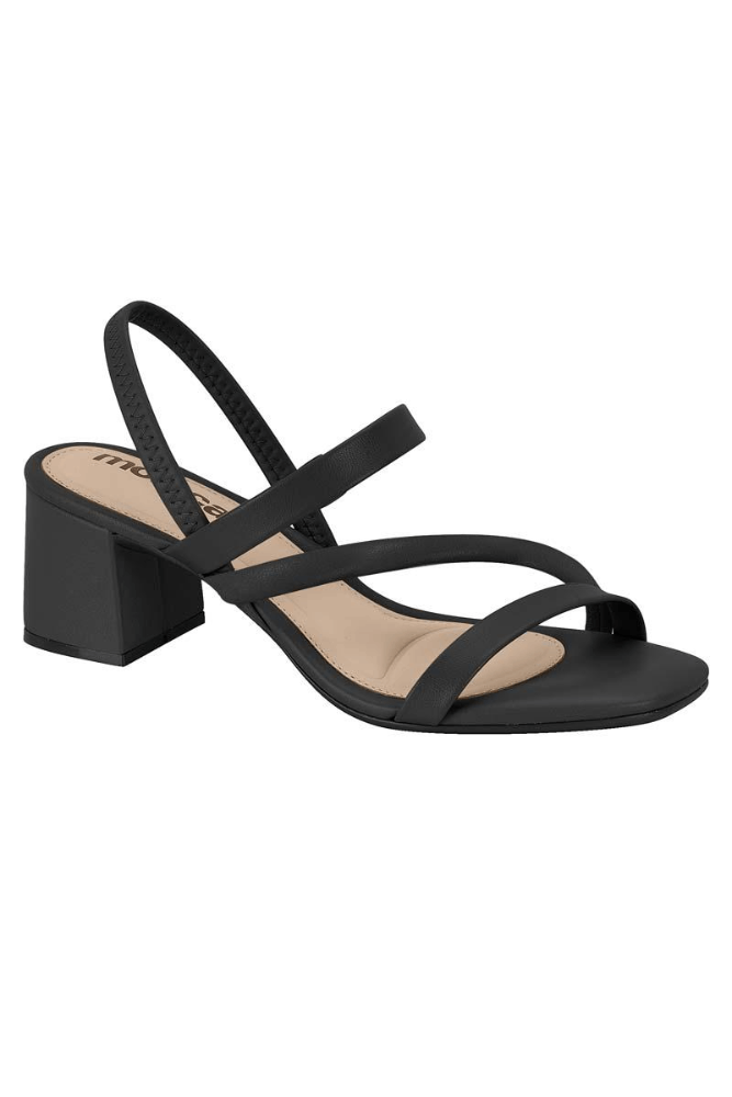 Sandália Moleca Salto Baixo Feminina Elástico 5496.102.27348 Preto