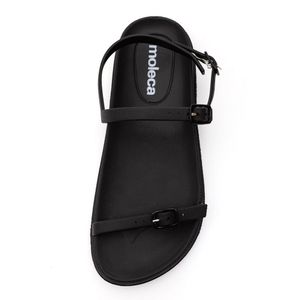 Sandália Moleca Rasteira Feminina Fivela 5540.102.22669 Preto