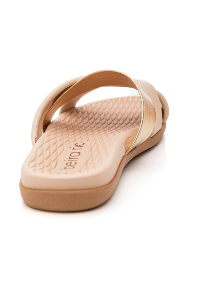 Chinelo Beira Rio Rasteira Feminina Strass 8544.103 Off-White