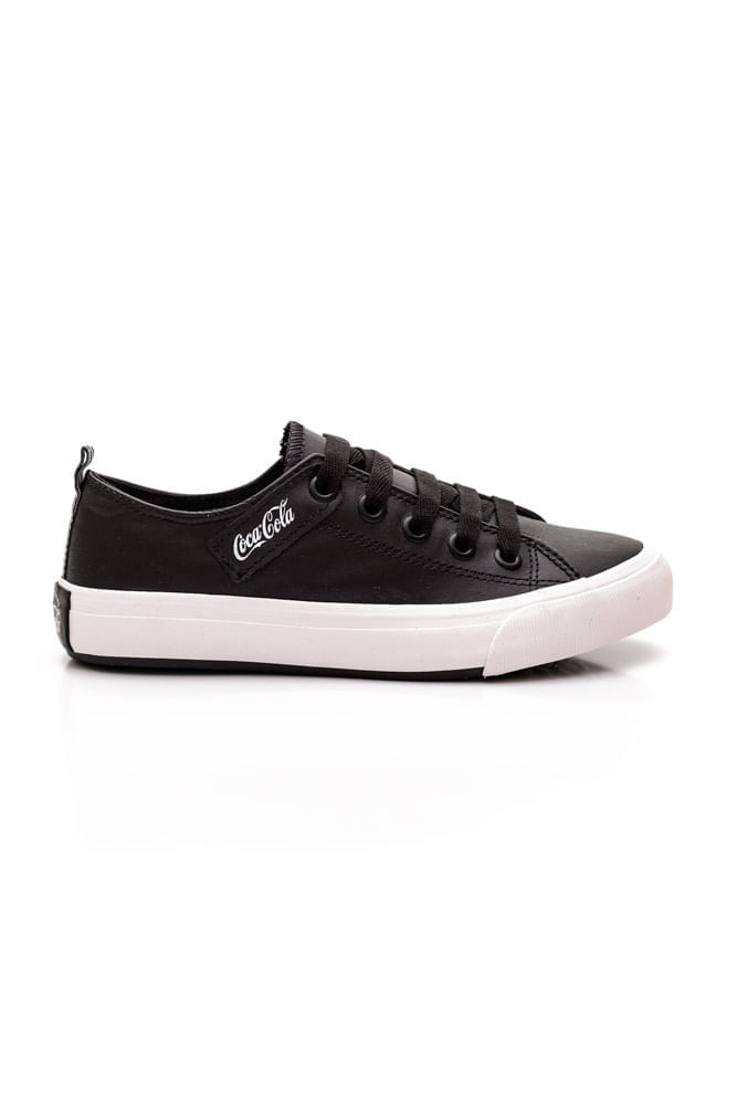 Tênis Coca-Cola Atlanta Leather Coke Casual Feminino Cc1902-2 Preto