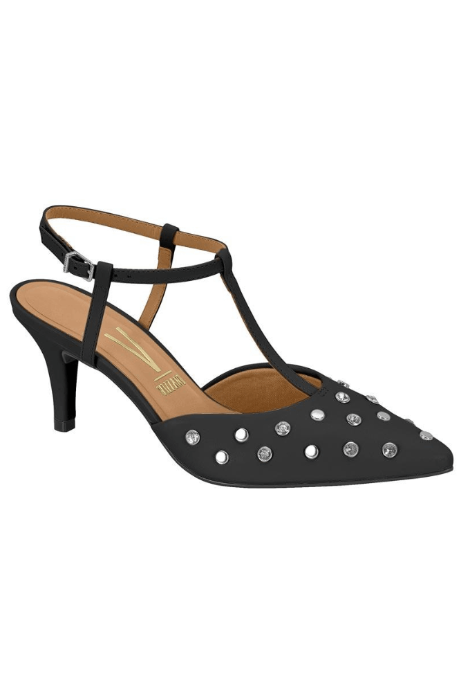 Sapato Vizzano Scarpin Feminino Tachas 1185.1121 Preto
