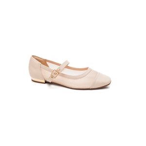 Sapatilha Bebecê Bico Redondo Feminina Tela T1128-328 Off-White