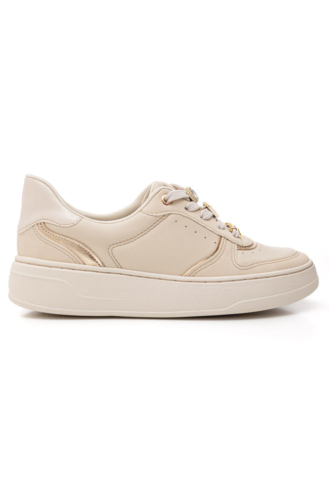 Tênis Piccadilly Beatriz Feminino Anabela Médio 910010 Off-White
