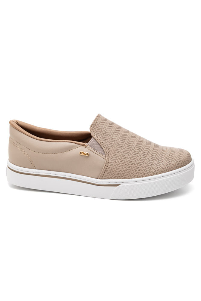 Tênis Via Marte Slip On Feminino Em Napa 016-023-01 Bege