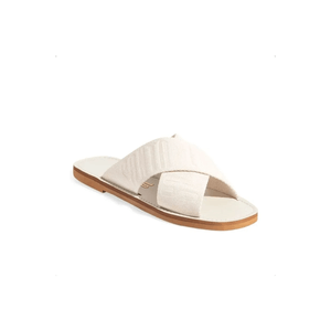 Chinelo Santa Lolla Rasteiro Feminino Tiras Cruzadas Gorgurão 0472.381 Off-White