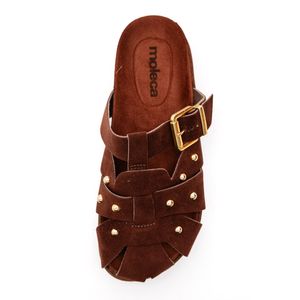 Sapatilha Moleca Mule Feminina Camurça 5500.118 Marrom
