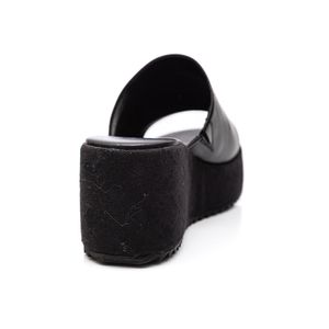 Tamanco Cravo & Canela Anabela Feminino Em Couro 1892cc Preto