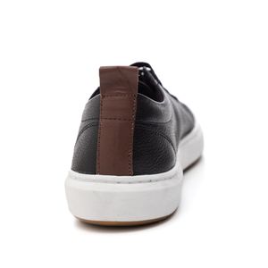 Sapatênis Dargo Casual Masculino Em Couro Cr8207 Preto