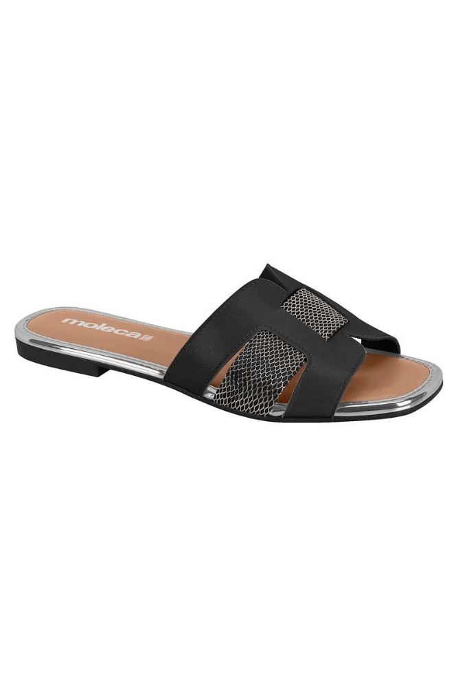 Chinelo Rasteira Feminino Moleca Preto