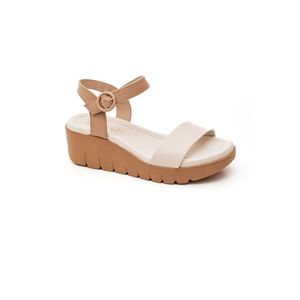 Sandália Moleca Anabela Feminina Em Napa 5536.100 Off-White