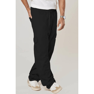 Calça Max Denim Jogger Cargo Masculina Sarja 11895 Preto