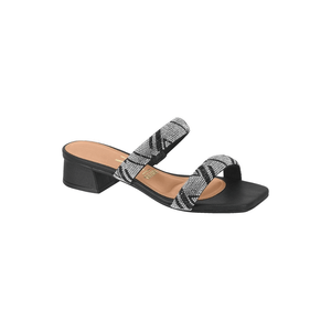 Tamanco Vizzano Com Salto Baixo Feminino E Strass 6454.122 Preto