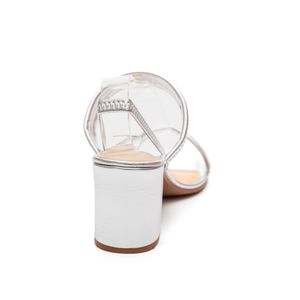 Sandália Dakota De Salto Bloco Metalizado Feminina Y8391-03 Prata