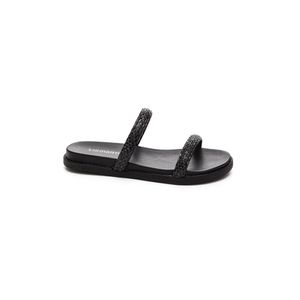 Chinelo Via Marte Rasteira Feminino Strass 107-010-01 Preto