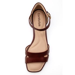 Sandália Comfortflex Salto Baixo Feminina Ultramacio 2555406-01 Bordo