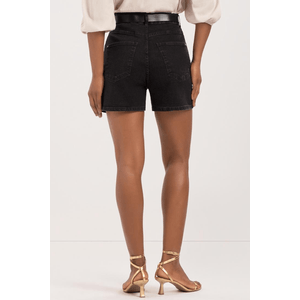 Shorts Lunender Mom Jeans Chapa Barriga J0213 Preto
