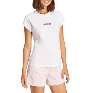 Camiseta Algodão Essentials Linear Feminina Adidas Jc8239 Branco