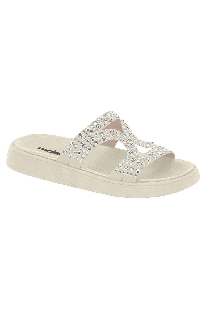 Chinelo Moleca Papete Feminino Detalhe Metalizado 5469.153 Off-White