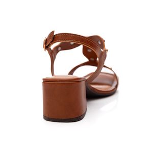 Sandália Dakota Salto Bloco Feminina Bico Quadrado Y9581-02 Caramelo