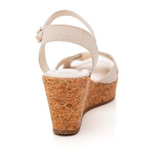 Sandália Bottero Anabela Feminina Em Couro 372801 Off-White