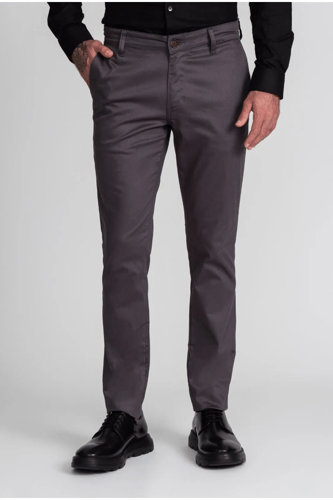 Calca Docthos Slim Masculina Sarja Lisa 110018 Chumbo